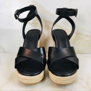 Coach  Open  Toe Wedges Black Size 7B  ($228.00)